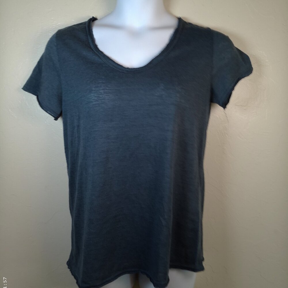 La Miel Women’s Blue Short Sleeve Scoop Neck Tee L